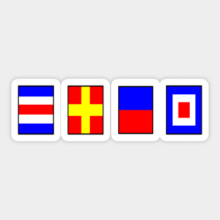 CREW SPELT OUT IN NAUTICAL FLAGS Sticker